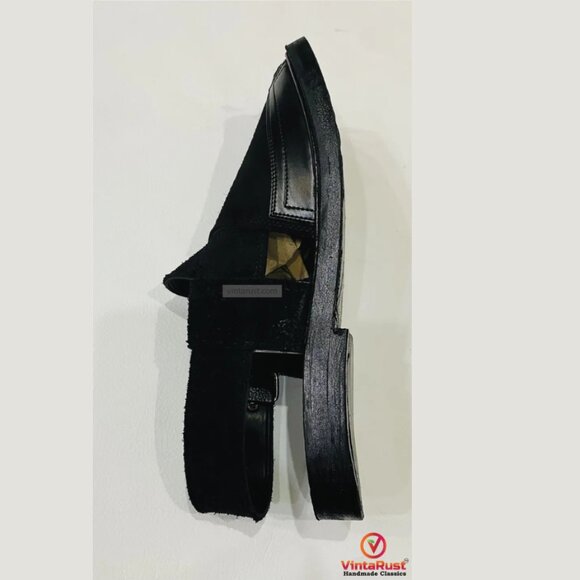 Black Handcrafted Causal Wear Peshawari Sandals, Black Peshawari Chappal main image 5